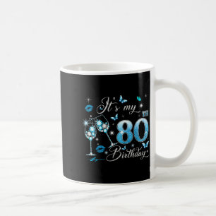 Caneca De Café É Meu 80º Aniversário Rosa 80 Anos de Idade Aniver