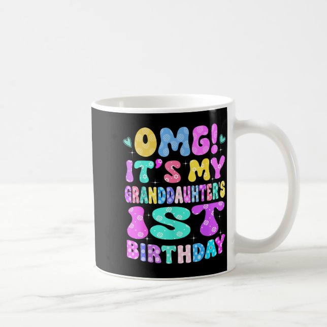 Caneca De Café É o 1º Aniversário da Minha Netinha Flores 1 A (Direita)