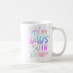 Caneca De Café É o 50º Aniversário do Meu Pai Colorido Feliz 50 A