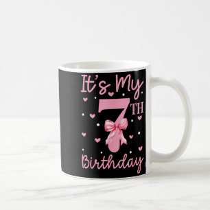 Caneca De Café É o meu 7º aniversário Menina Coquette Laço 7 Anos