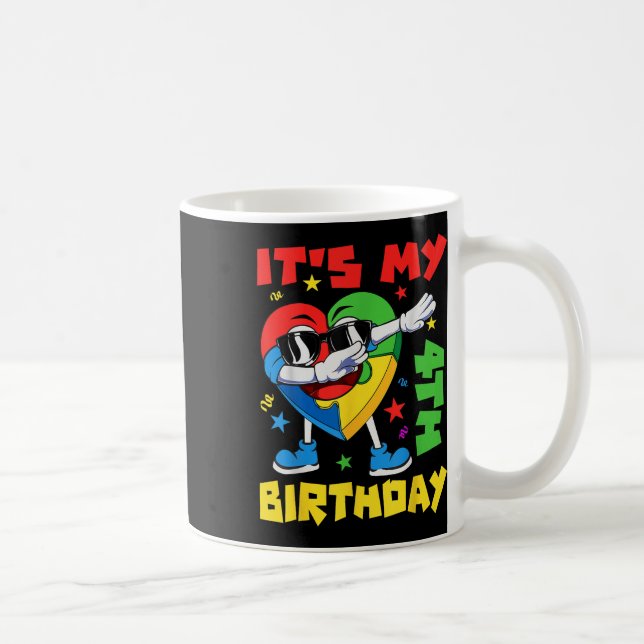 Caneca De Café É O Meu Quarto Aniversário A Dabbing Quebra-cabeça (Direita)