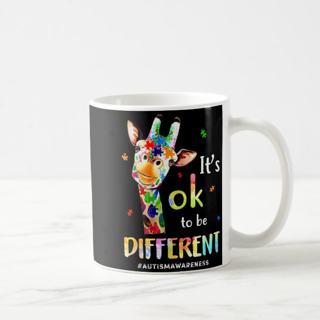 Caneca De Café É Ok Ser Diferente Girafa de Conscientização do Au (Direita)