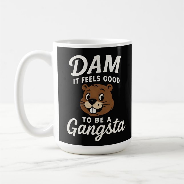 Caneca De Café É Ótimo Gangsta Castor Engraçado (Esquerda)