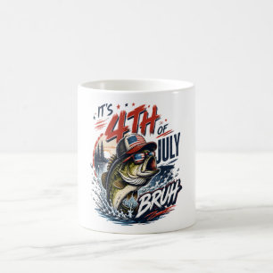Caneca De Café É Pesca de Robalo Bruto de 4 de Julho