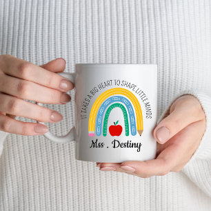 Caneca De Café É preciso um grande coração para moldar pequenos p