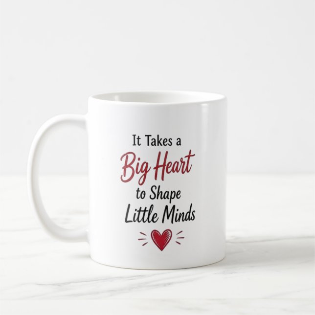 Caneca De Café É Preciso um Grande Coração Professor Personalizad (Esquerda)