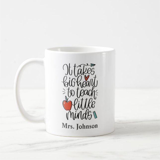 Caneca De Café É preciso um grande professor de citação cardíaca  (Esquerda)