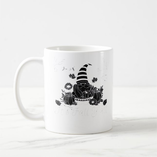 Caneca De Café É "Pumpkin Gnomo Autumn Tree Hello Fa" (Esquerda)