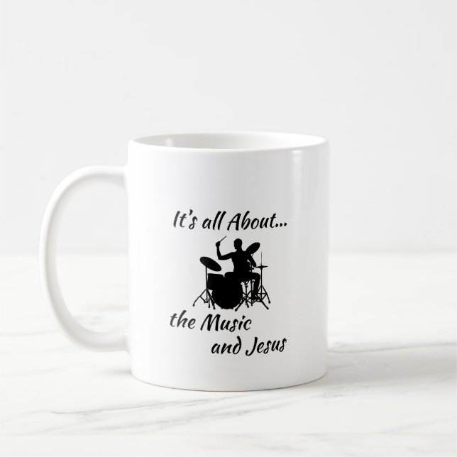 Caneca De Café É sobre música e Jesus Coffee Mug (Esquerda)