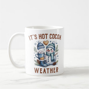 Caneca De Café É Tempo de Cacau Quente Boneco de Neve Natal Féria