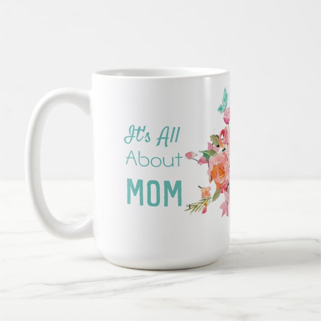 Caneca De Café É tudo sobre a Mãe Rosa e Pêssego (Esquerda)
