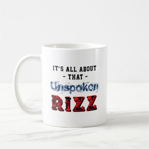 Caneca De Café É Tudo Sobre Aquele Rizz Azul Vermelho Não Dito