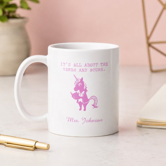 Caneca De Café É Tudo Sobre Verbos e Substantivos Gramática (Criador carregado)