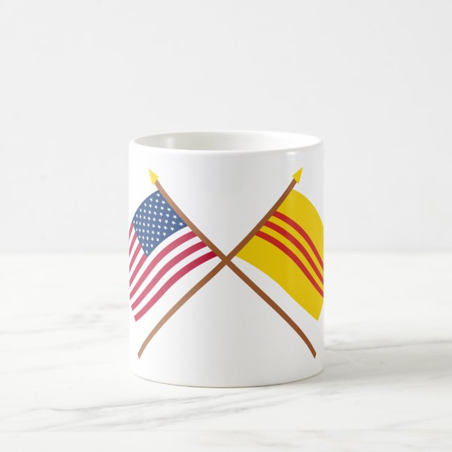Caneca De Café E.U. e bandeiras cruzadas sul de Vietnam (Centro)
