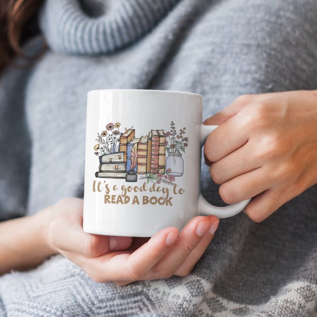 Caneca De Café É um bom dia ler um livro (Criador carregado)