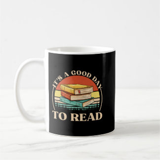 Caneca De Café É um bom dia para ler Tee, Retro Book Lover Pull