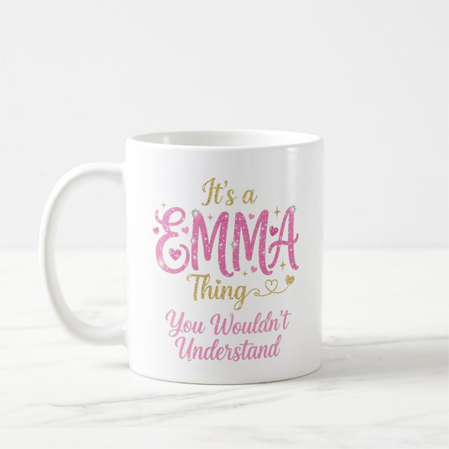 Caneca De Café É Uma Coisa de Emma Rosa Dourado Presente para Mul (Esquerda)