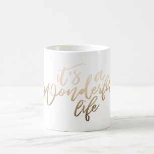 Caneca De Café é uma vida Maravilhosa Folha de Ouro Natal
