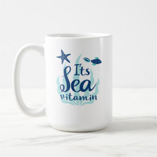 Caneca De Café É vitamina do mar - oceano costeiro - náutico cost
