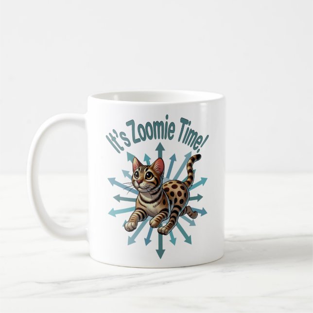 Caneca De Café É Zoomie Time Bengal Cat (Esquerda)