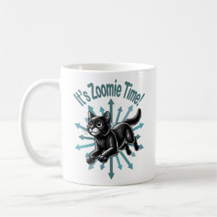 Caneca De Café É Zoomie Time Black Cat
