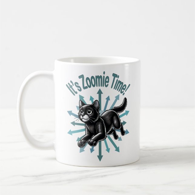 Caneca De Café É Zoomie Time Black Cat (Esquerda)