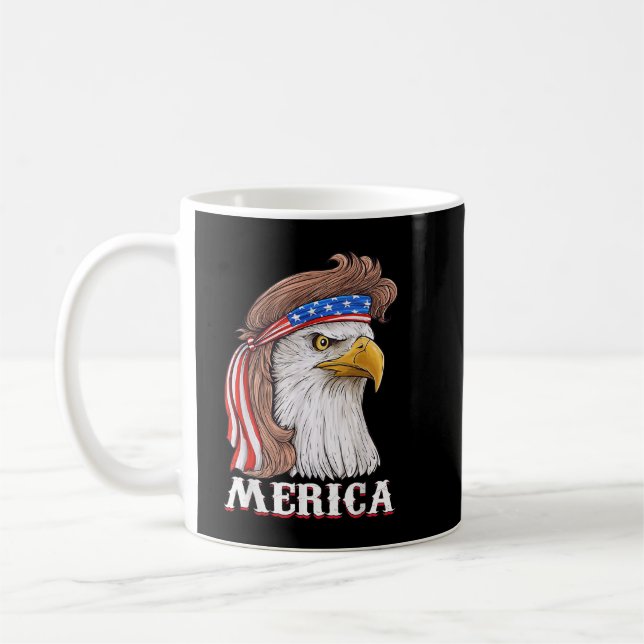 Caneca De Café Eagle Mullet 4 de julho EUA Flag Merica (Esquerda)