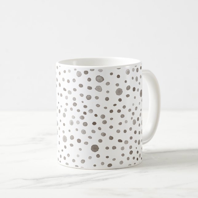 Caneca De Café Earth Confetti Watercolor Dots Classic Mug (Frente Esquerda)