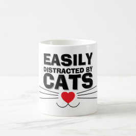 Caneca De Café Easily Distracted by Cats Mug | We Are All Mugs
