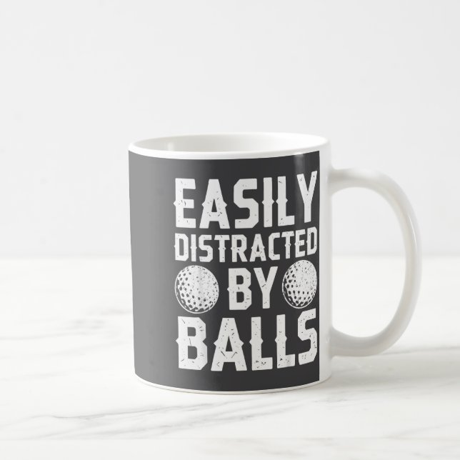 Caneca De Café Easily Distracted By Shirt Funny Men Women Golf Lo (Direita)