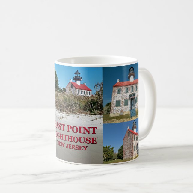 Caneca De Café East Point Lighthouse, Nova Jersey Mug (Frente Esquerda)