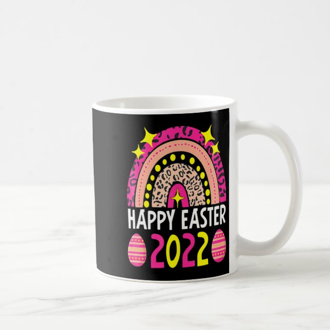 Caneca De Café Easter 2022 rainbow cute happy easter 2022 women  (Direita)