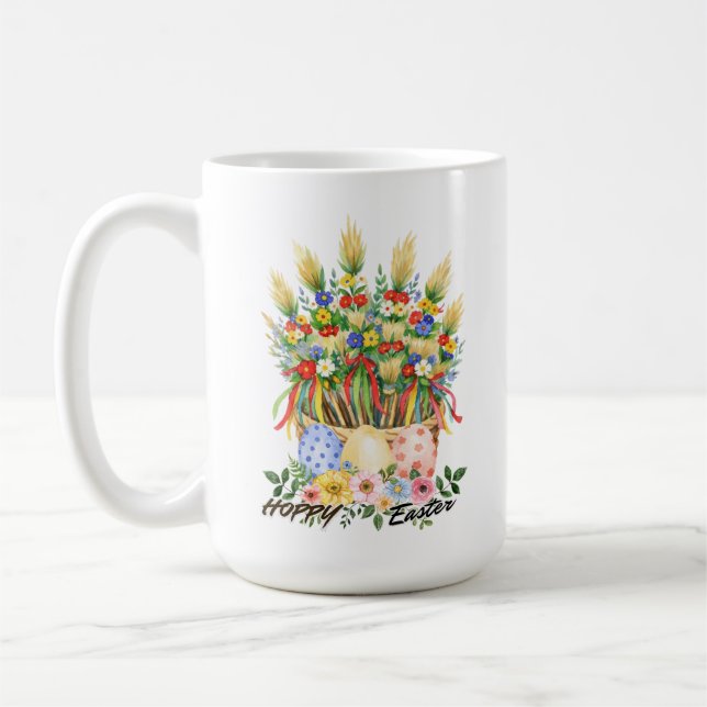 Caneca De Café Easter Blessings-Hoppy Easter Coffee Mug (Esquerda)