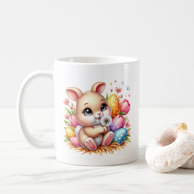 Caneca De Café Easter Bunny  (Com Donut)