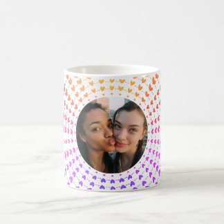 Caneca De Café Easy Modern & Trendy One Photo & Multi Hearts