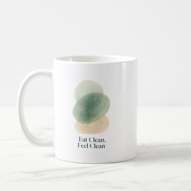 Caneca De Café Eat Clean, Feel Clean Abstract Mug (Esquerda)