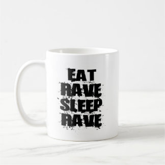 CANECA DE CAFÉ EAT-RAVE-SLEEP-RAVE, EAT-RAVE-SLEEP-RAVE