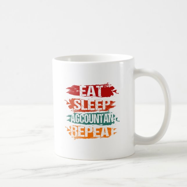 Caneca De Café Eat, Sleep, Accountant, Repeat (Direita)