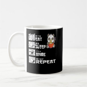 Caneca De Café Eat Sleep Anime Repete O Urso Comendo Marinheiros 