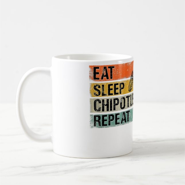 Caneca De Café Eat Sleep Chipotle Repeat Funny Chipotle Pepper (Esquerda)