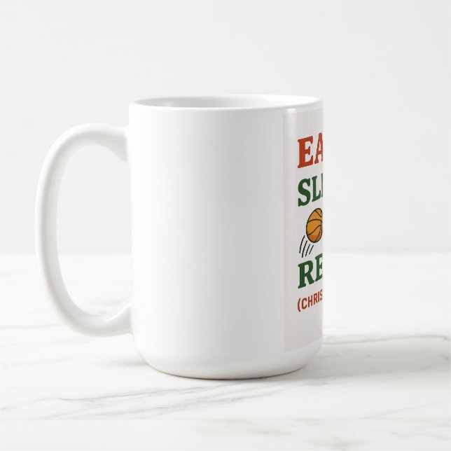 Caneca De Café Eat Sleep Dunk Repeat - Funny Basketball Xmas  (Esquerda)