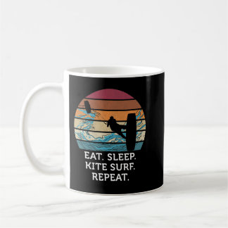 Caneca De Café Eat Sleep Kitesurf Repeat Retro Vintage Sunset Bea