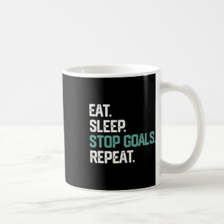 Caneca De Café Eat Sleep Stop Goals Repeat Goalie Soccer Hockey K