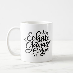 Caneca De Café Echale Ganas Mija, design de Desenho Mão Espanhol