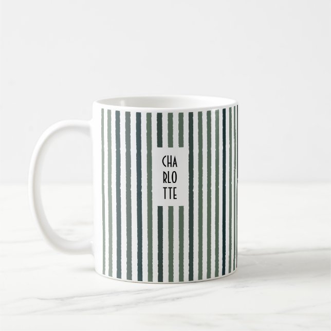 Caneca De Café Echo Trails Nome Personalizado Mug - Matcha Greens (Esquerda)