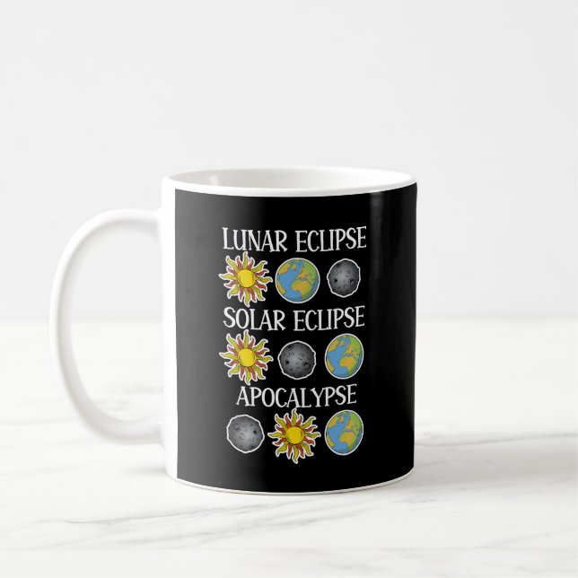 Caneca De Café Eclipse Solar Eclipse Solar Apocalypse Espaço Engr (Esquerda)