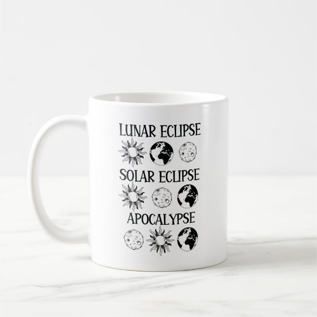Caneca De Café Eclipse Solar Eclipse Solar Apocalypse Espaço Engr (Esquerda)