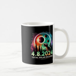 Caneca De Café Eclipse Solar Engraçado Dinossauro Vestindo Gles