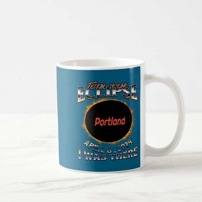 Caneca De Café Eclipse Solar Engraçado Portland Indiana Lá (Direita)
