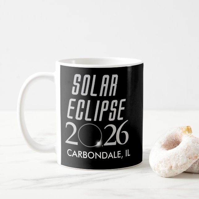 Caneca De Café Eclipse Solar Personalizável 2026 Mug (Com Donut)